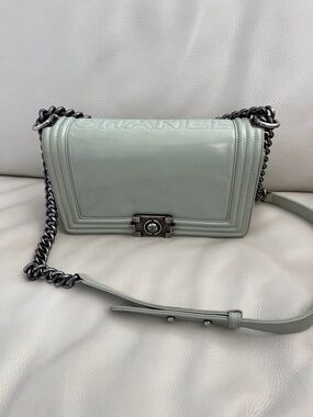 CHANEL Boy Bag in Pale Mint Green